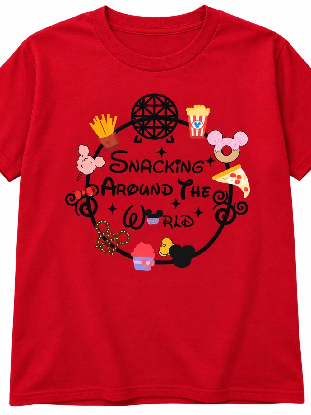 Youth XS NWOT Snacking Around the World Graphic Tee